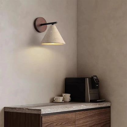 TEROVA – Travertine Stone Wall Sconce LED Downlight for Bedroom, Hallway and Living Room