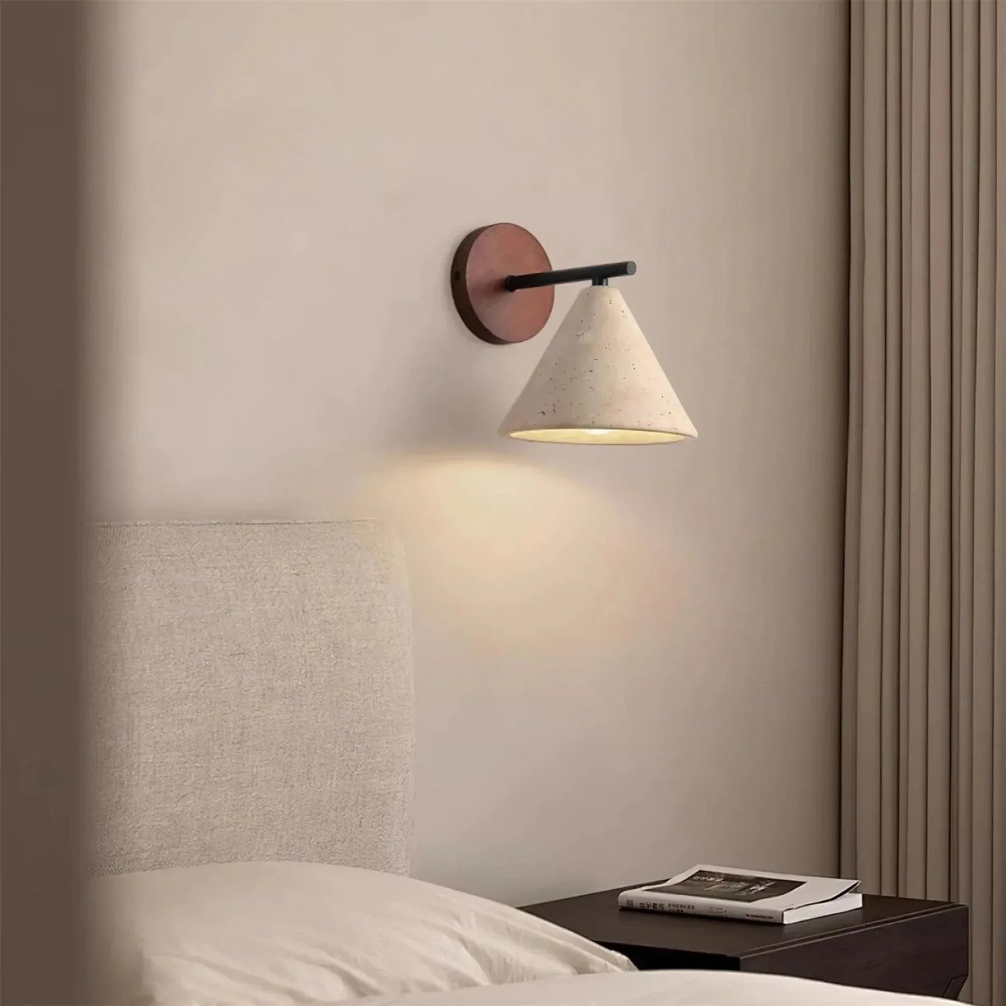 TEROVA – Travertine Stone Wall Sconce LED Downlight for Bedroom, Hallway and Living Room
