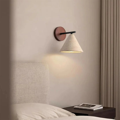TEROVA – Travertine Stone Wall Sconce LED Downlight for Bedroom, Hallway and Living Room